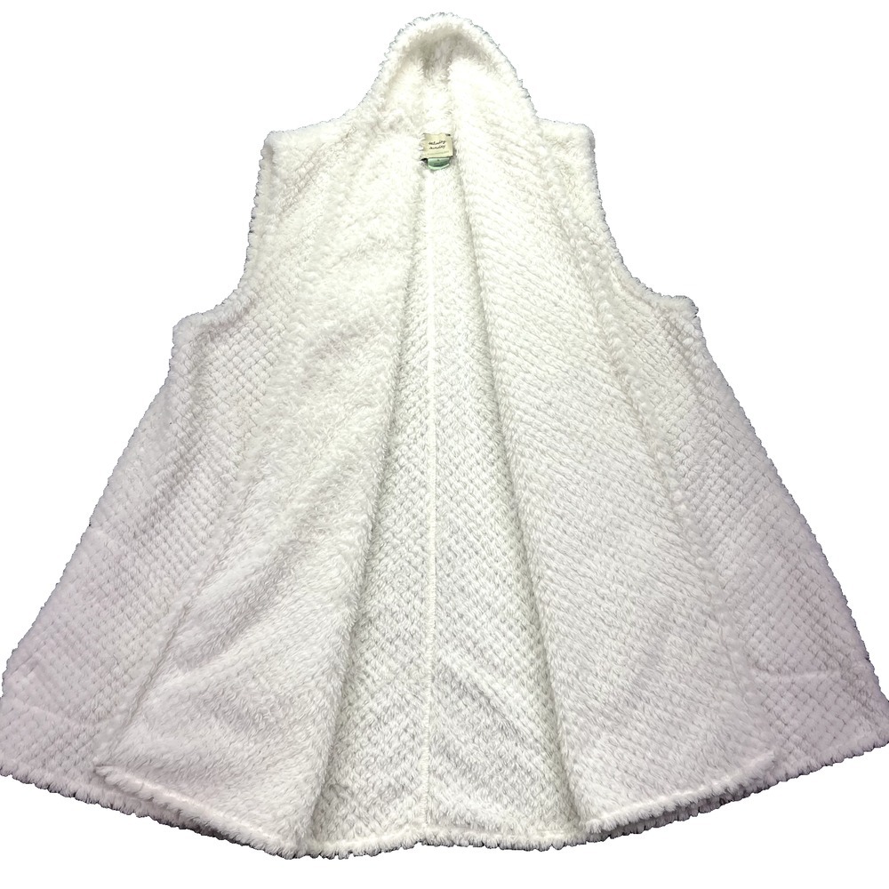 Anthropologie Saturday Sunday White Shawl Cardigan Sweater Sz M Sherpa Sleeveles